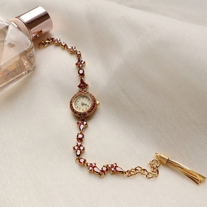 Montres pour femmes de haute qualité en pierres de grenat naturelles, montres-bracelets de luxe pour femmes, ensemble cadeau - Product Image 3