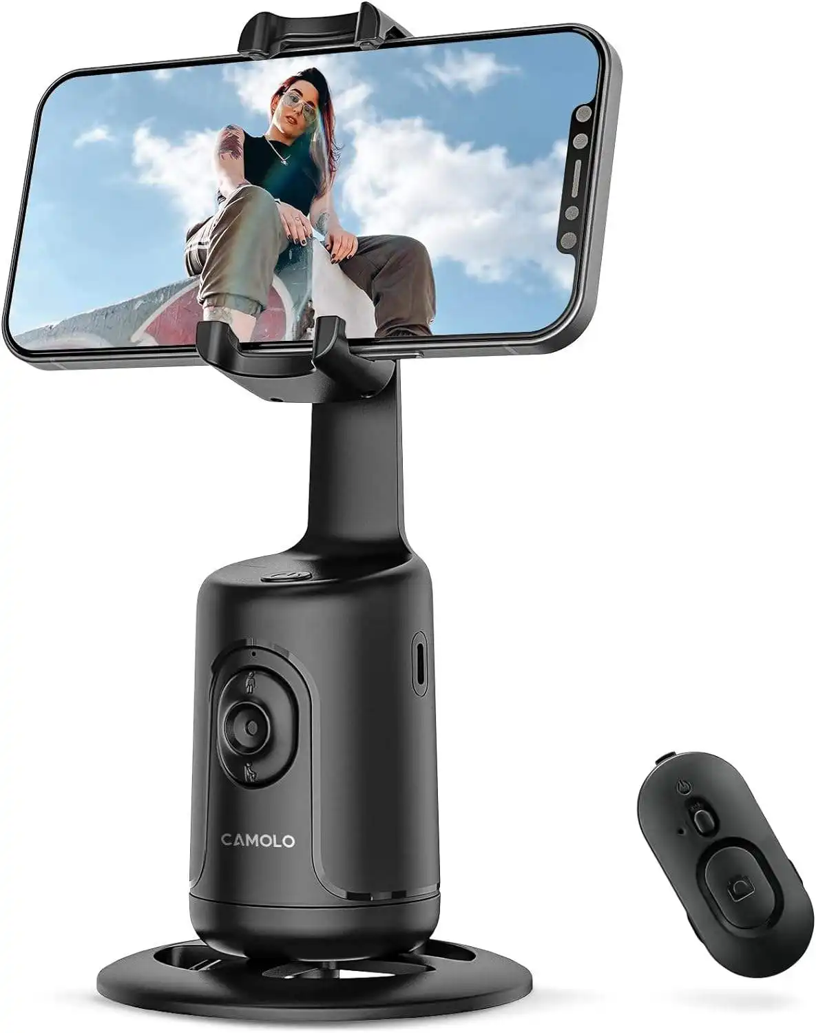 Tự Động Theo Dõi Khuôn Mặt Selfie Stick Giá Đỡ Điện Thoại Chụp Thông Minh Giá Đỡ Điện Thoại Authomatic Xoay 360