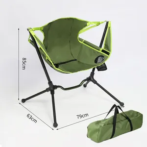 ドリンクホルダーの椅子 Suppliers-Folding Rocking Chair with Cup Drink Holder Portable Chair with High Back Lawn Backyard Picnic Outdoor Chair