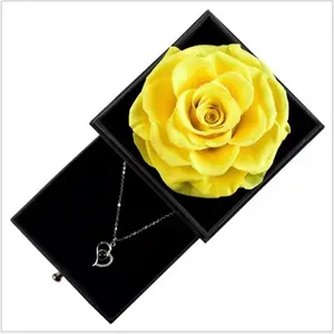 Elegance Redefined: Soft Dream's Eternal Real Flower Jewelry Set With Love You Necklace - Perfect For Online Shopping