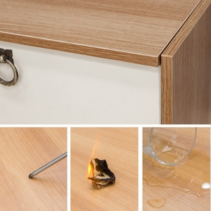 Q & N muebles modernos de madera pequeños Organizadores de tocador dormitorio <span class=keywords><strong>pequeño</strong></span> tocador gabinete de maquillaje con cajones de almacenamiento y espejo - Product Image 4