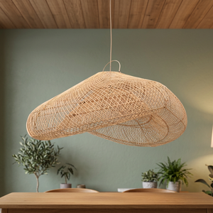 Handmade Rattan Pendant <b>Lightshade</b> Woven <b>Wicker</b> Hanging Lamp Cover Natural Indoor Decorative Fixture - Product Image 3