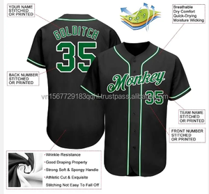 Ropa deportiva transpirable de béisbol y softbol de secado rápido personalizable con bordado retro y estampado de rayas lisas - Product Image 4