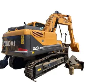 Cheap second hand 22 tons civil engineering foundation excavation equipment Hyundai 220LC excavator for sale