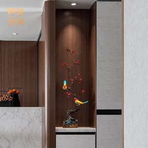<b>Copper</b> And Gold Years Magpie On Plum Blossom Brass Ornament For Home Decoration <b>Table</b> Gift - Product Image 3