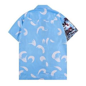 Nueva camisa moderna con estampado integral y velcro, conjunto informal holgado para parejas, camisa de manga corta PRD para hombre y mujer - Product Image 5