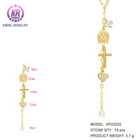Pendentif en argent sterling 925 Kirin, forme de cœur, fleur, croix, collier avec breloque