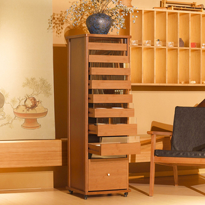 Mobile Portagioielli in Bambù Personalizzato con 9 Cassetti e Ruote - Product Image 4