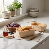 Conteneur alimentaire en bois de peuplier naturel, plaque de cuisson en bois biodégradable pour pâtisserie, gâteaux et pain
