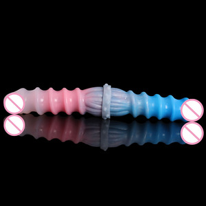 LUUK109 Blauw Roze Gemengde Kleur Fantasy Lesbische Masturberen Sex Toy Dubbele Eindigde Dildo Clitoris Massager Voor Man Vrouw