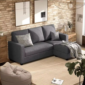 Ensemble de canapés modulaires en tissu noir de luxe Sans, en forme de L, en lin, de qualité supérieure, pour l'<span class=keywords><strong>intérieur</strong></span> familial, sièges modulaires pour le salon - Product Image 6