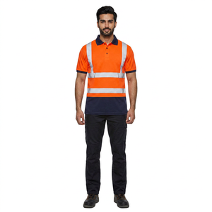Camiseta de Trabajo Personalizada al por Mayor, Ropa de Seguridad Reflectante, Cinta de Costura de Alta Visibilidad, Camiseta Polo de Seguridad de Manga Larga - Product Image 1