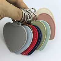 Llavero con Logotipo Grabado en Forma de Corazón, de Cuero PU, Color Sólido, para Grabar con Láser Xtool, Regalos Empresariales