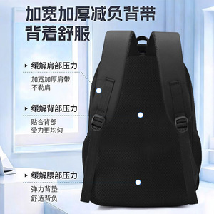 Men's <b>Backpack</b> <b>Large</b> Capacity 16 Inch Computer Bag For Commuting Business Travel Solid Color Casual Shoulder Bag - Product Image 1