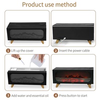 Diffuseur d'aromathérapie électrique USB 150ML, diffuseur d'huiles essentielles, flamme 3D, humidificateur d'air ultrasonique, télécommande