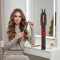 Fer à boucler automatique rotatif en céramique à long barillet, styler professionnel pour cheveux, électrique, portable, avec affichage LED de la température, 3 niveaux de chaleur