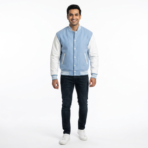 2025 Best Quality Winter Season 100% Cotton Varsity <b>Baseball</b> <b>Jacket</b> Custom Made High Street Style Stand Collar Front Breathable - Product Image 1