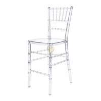 Tabouret de bar en plastique transparent, emballage plat démontable, léger (3,2 kg l'unité), faible coût logistique