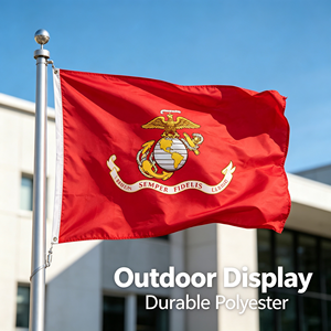 Bandiera del Corpo dei Marines degli Stati Uniti 3x5 piedi 100% Poliestere Aquila Globo Ancora Semper Fidelis con occhielli in ottone e doppia cucitura per esterni - Product Image 1