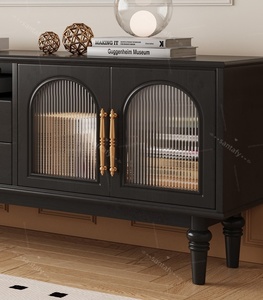 Meuble TV en bois massif de style français du milieu du siècle, combinaison table basse, style ferme, entrée, bar à domicile, salon, meubles gain de place, grand - Product Image 5