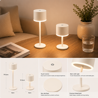 Lampe de bureau LED 2-en-1 de haute qualité, style simple, à piles, décorative, à intensité tactile, sans fil, rechargeable, petite lampe de bureau