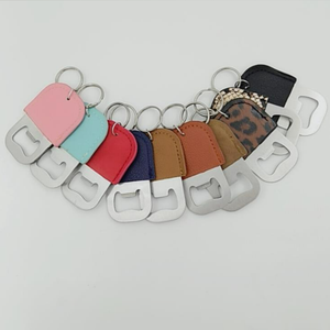 Abrebotellas de cuero PU personalizado llavero colorido abridor de cerveza de vino de acero inoxidable - Product Image 1