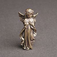 Sculpture d'ange gardien rétro en laiton, petite sculpture nordique, accessoires de décoration pour la maison, cadeaux