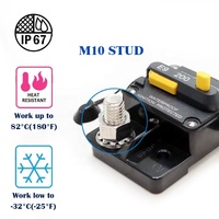 Interruptor de Circuito de 200 Amperios con Pernos de 3/8'' y Reinicio Manual para Automóviles, RV, Embarcaciones, Sistemas de Audio para Autos, Sistemas de Baterías Solares, 12V - 48V DC