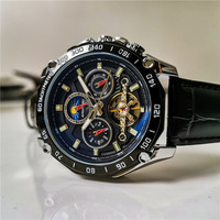 AOKULASIC Nouvelle montre mécanique entièrement automatique pour homme, calendrier, semaine, phase de lune, multifonctionnelle, boucle papillon, montre pour homme