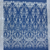 Tissu brodé lourd avec perles et paillettes pour robes de mariée, robes de soirée, rideaux faits main, tissu en dentelle
