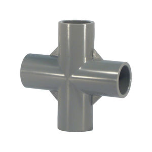 ข้อต่อท่อพีวีซีแบบไขว้สี่ทางของญี่ปุ่น สำหรับการจัดวางท่อที่กะทัดรัดและมีประสิทธิภาพ - Product Image 1