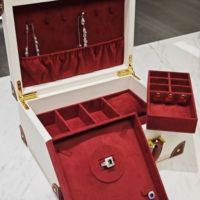 Boîte à bijoux de luxe avec serrure à combinaison pour la confidentialité personnelle, organiseur de rangement pour bagues et colliers