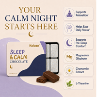 Tablettes de chocolat Sommeil et Calme : Glycinate de magnésium, L-Théanine, Camomille, GABA, Mélisse – Soulagement du stress et confort pré-sommeil