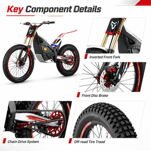 Motocicleta Eléctrica Todoterreno Arctic Leopard EAT <span class=keywords><strong>500</strong></span> <span class=keywords><strong>TRIAL</strong></span> 2026, 12kw, 72V30Ah, 500Nm, 80km de Autonomía, 90km/h de Alta Velocidad, Enduro - Product Image 3
