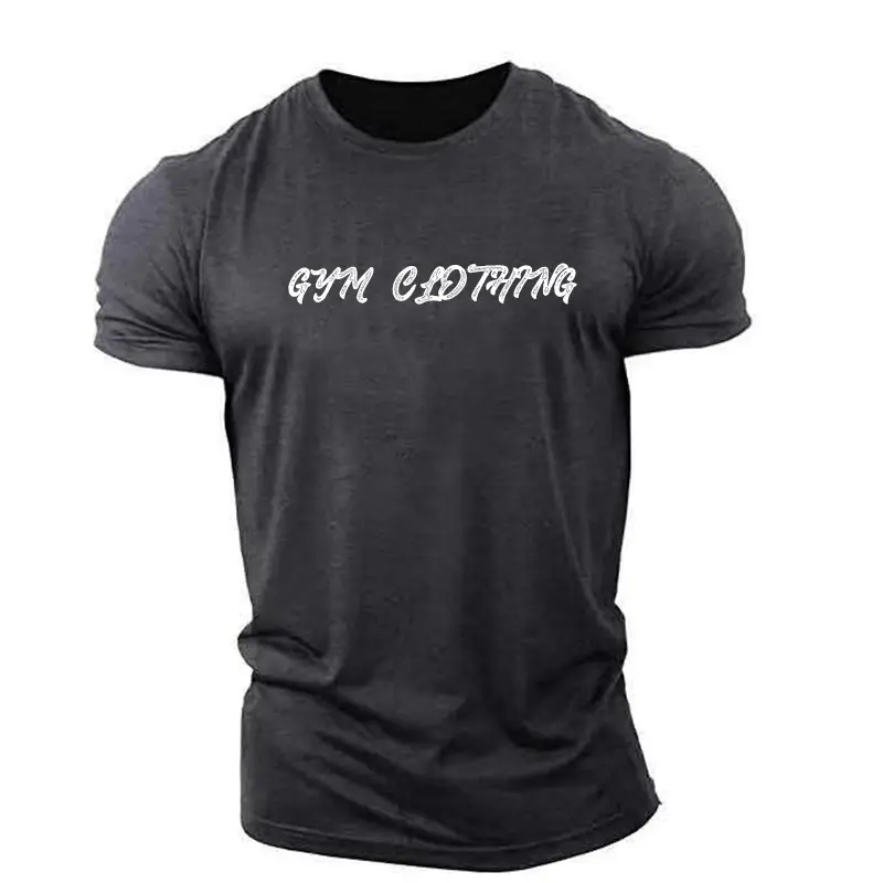 95% algodón 5% Spandex camiseta personalizada impresión cuello redondo gimnasio Tops marca fabricante hombres camisetas