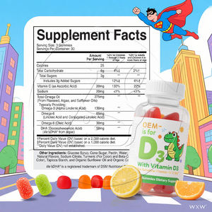 Complément alimentaire OEM Vente en gros Gommes à la vitamine D3 Développement osseux Bonbons gélifiants multivitaminés de soutien nutritionnel - Product Image 2
