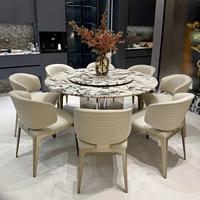 Table à manger moderne de fabrication chinoise, table à manger ronde, table à manger en marbre, salle à manger