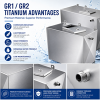 Tanque de Agua de Titanio Personalizado de 1000L GR1 GR2, 2.0mm de Espesor, Resistente a la Corrosión, Almacenamiento de Agua Potable, Mecanizado CNC OEM