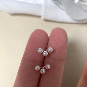 Accessoires en argent S925 pour la création de bijoux, perles de 4-5 mm, clous et crochets d'oreille avec supports creux, multiples perles, bijoux en argent - Product Image 4