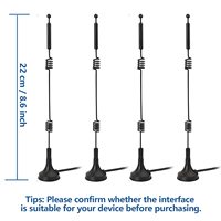 Antena WiFi de Doble Banda 2.4GHz 5.8GHz con Base Magnética, Cable RG174 de 3m para Router WiFi, Amplificador de Señal, Repetidor, Tarjeta de Red Inalámbrica