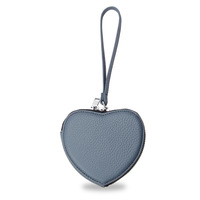 Forme de coeur mode cuir véritable vache fermeture éclair mignon petite Mini poche changement sac à monnaie sac à main pochette étui support pour enfant fille femmes