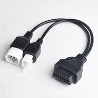 Cable adaptador de diagnóstico para motocicleta, divisor de conexión de 16 pines OBD2 a 4 pines + 6 pines (uno a dos)