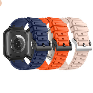 Pulsera de silicona suave de diseño de lujo, correa de reloj inteligente, hebilla de Metal para la serie IWatch, pulsera ultraimpermeable de 42/44/45/49mm - Product Image 1