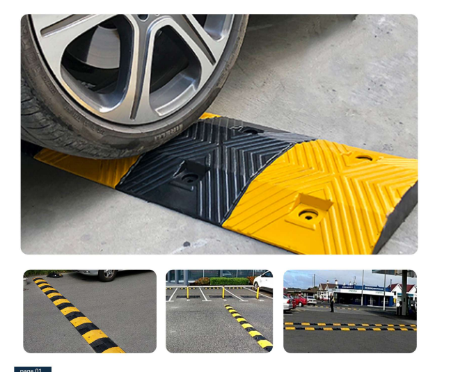 Safety Hump Ramp Traffic Warning Products Road Barrier Rubber Ramp Reflective Speed Hump ...