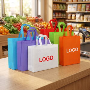 Bolsas de Mano Promocionales Reutilizables Jinlong al por Mayor, Bolsas de Tela No Tejida con Logotipo Personalizado, Impresión Serigráfica, Asa para el Hombro, Reciclables - Product Image 3