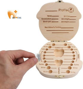 Thay đổi răng trẻ em bằng gỗ hộp răng thay đổi bộ sưu tập răng nam và nữ tóc thai nhi - Product Image 1