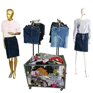 Импортная женская джинсовая юбка премиум-класса Vip, Канада, б/у одежда оптом, тюки, американская одежда б/у 45 кг, Корейская и японская