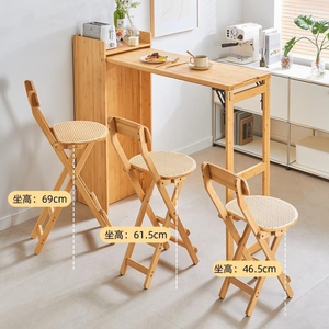 Taburete <span class=keywords><strong>de</strong></span> <span class=keywords><strong>Bar</strong></span> Plegable <span class=keywords><strong>de</strong></span> Ratán y Madera Maciza, Sillas <span class=keywords><strong>de</strong></span> <span class=keywords><strong>Bar</strong></span> Ecológicas para Cocina, Hogar, <span class=keywords><strong>Bar</strong></span>, Cafetería, Restaurante y Villa - Product Image 3