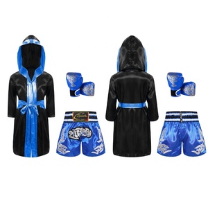 Costume de cosplay de boxe pour garçons de 6 à 16 ans, robe à capuche avec ceinture et short, logo personnalisé, vêtements de sport - Product Image 4