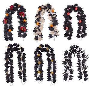 Guirlande de feuilles d'érable artificielles 100cm-200cm, fleurs en soie, décoration d'automne, Halloween, décoration murale, décoration de fête à domicile - Product Image 3